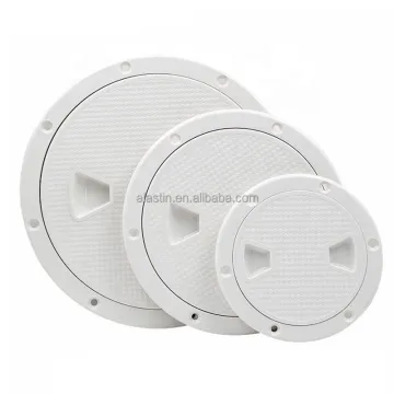 Marine Boat RV White Round 4'' 6'' 8'' Access Hatch Cover Screw-Out Deck Inspection Plate