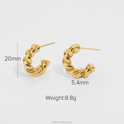 2021 Trendy Gold Plated Hoop Earrings: Wholesale Collection of Celebrities' Favorite Dainty Jewelry
