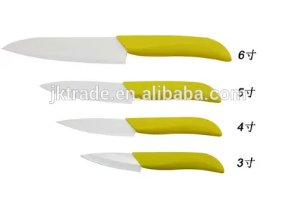 Wholesale modern 5pcs knife set kitchen white blade ceramic knives with ceramic handle