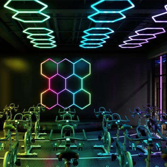 Factory Direct Hexagonal Grid LED Lights RGB Honeycomb Garage Lamps for Auto Detailing Shops and Gyms