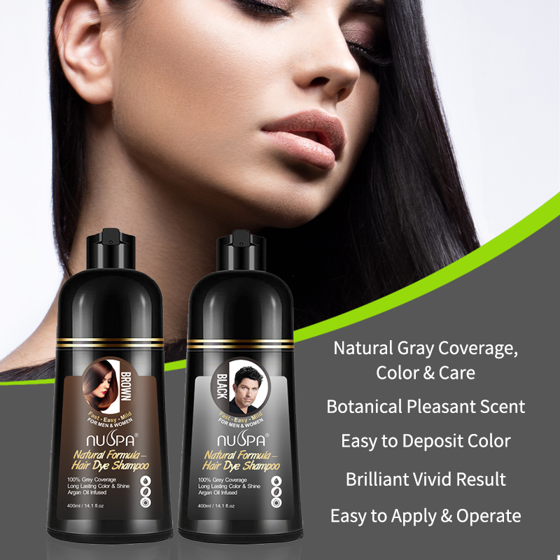 Home Use Evenly Colored Black Hair Dye Shampoo Non Nasty Fumes Smell Hair Colour Shampoo