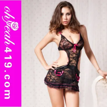 Top brand young lady sexy panty underwear black sexy babydoll