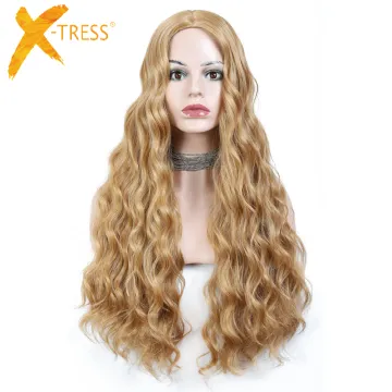 X-TRESS New Fashion Silky Long Synthetic Hair Wigs For Black Women Daily Natural Silky Hair Wig Machine Made Heat Resistant Wigs