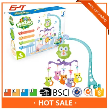 High quality baby musical hanging toys rotating bed bell with cute pendant