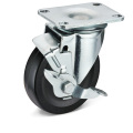 The Black Rubber Side Brake Caster Wheels