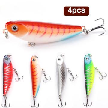 OEM 4PCS Pencil Popper Fishing Lure 7.5cm Floating Wobbler Artificial Hard Bait