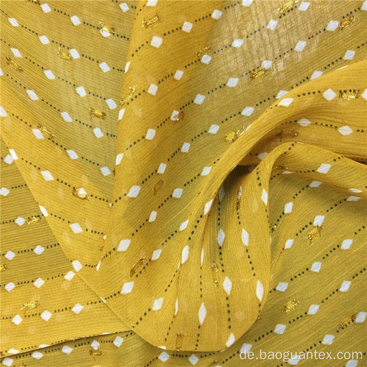 Polyester Lurex gedrucktes Chiffon -Krepptextil für Vorhang