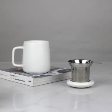 Custom Color Porcelain Mug with Lid and Infuser - Perfect Gift for Home or Office