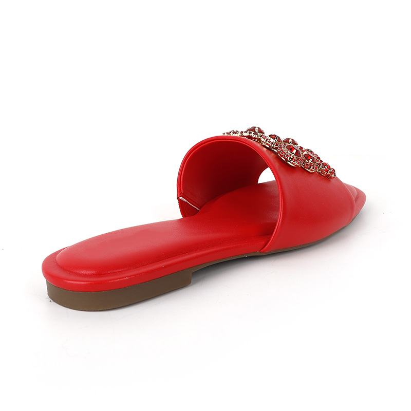Square Diamond Flat Open-Toe Sandals