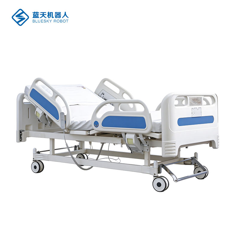 Vista lateral da cama médica elétrica premium com 3 funções