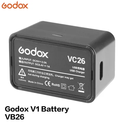 Godox Flash V1 Charger: VC26 Li-ion Battery and Type-C Charger for Flash Speedlight