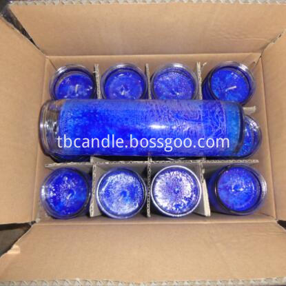 blue religious candles 