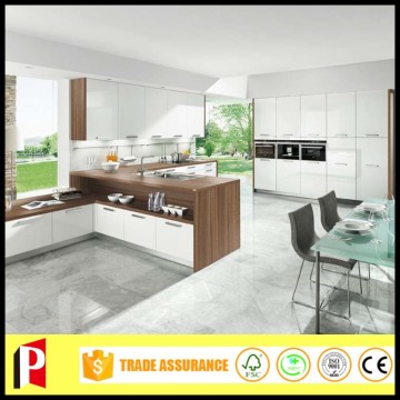 China PVC modern white kitchen pantry cabinet design