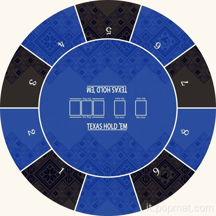 Tavolo da poker a tavola rotonda di gomma tappetino