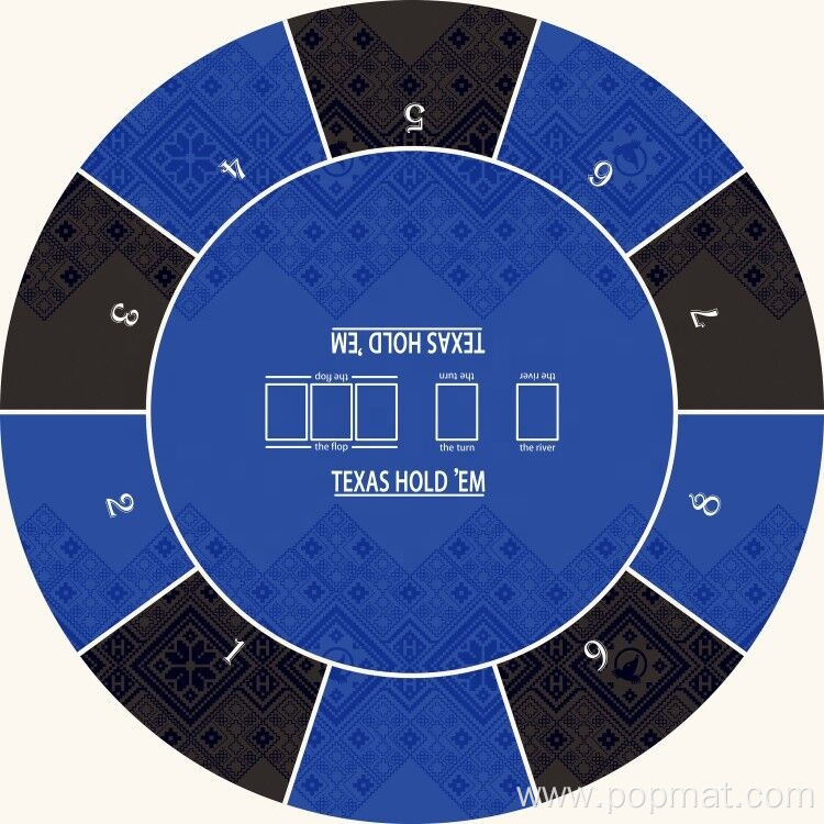 Round Rubber Backed Table Poker Gambling Mat