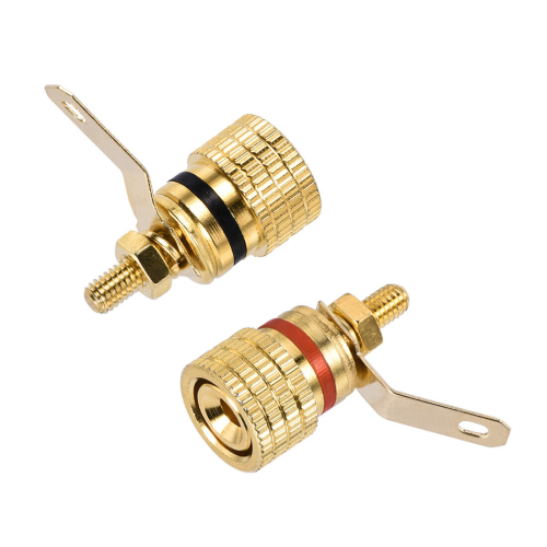 Black and Red Gold-Plated Banana Plug Connectors
