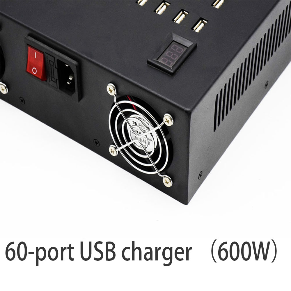 Carregador USB multi-compatível com 60 portas