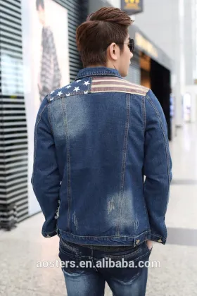 2017 latest design winter heavy windproof men jeans jacket