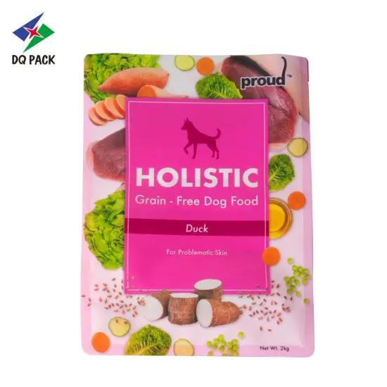 Plastic Flat bottom Pet fool packaging bags