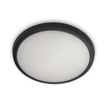 Circular Surface Mounted Ceiling Wall Lamp - Black Rounded LED Light