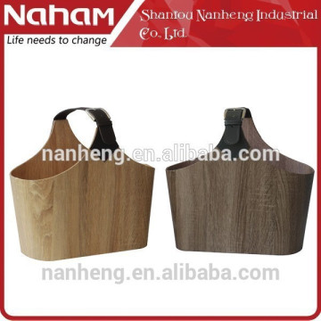 NAHAM Solid Wood Grain Paper Home Organizer Wooden Gift Basket