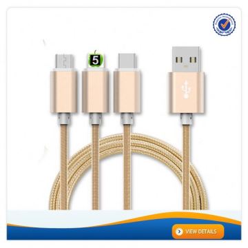 AWD002 High Quality Braided hot selling 3 in 1 cable for iphone usb cable