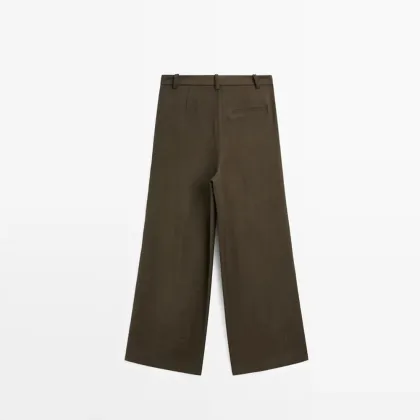 Women's ankle pleated wide leg pants