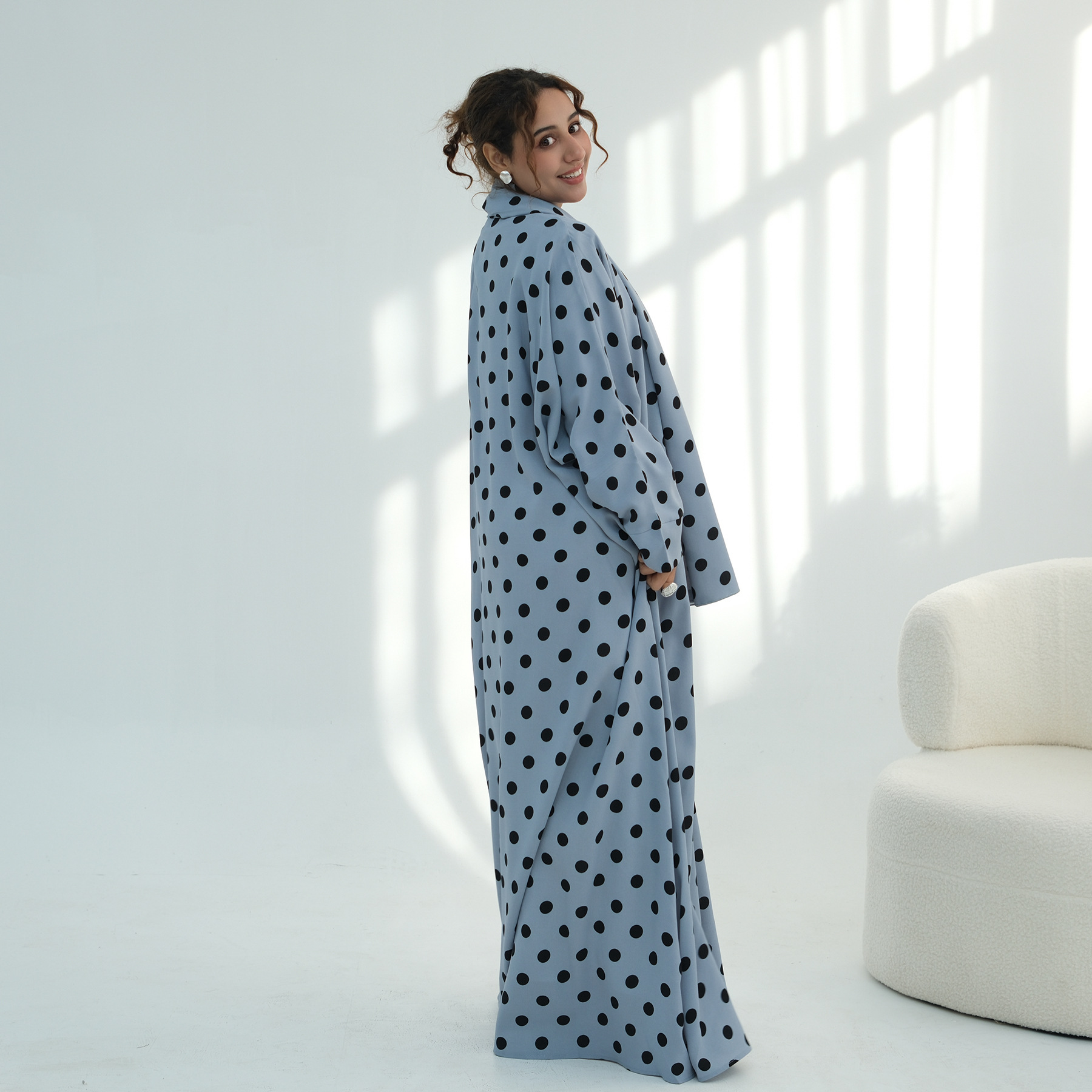 Polka Dots Abaya Hijab Set (8)