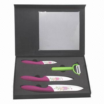 Classic Ceramic Knife with Flower Printing Design