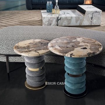 Modern Gold Stainless Steel Luxury Marble Side Table