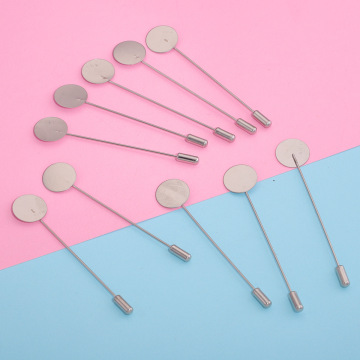 50pcs/Bag Stainless Steel DIY Brooch Pin Blank Accessories for Lapel and Clutch