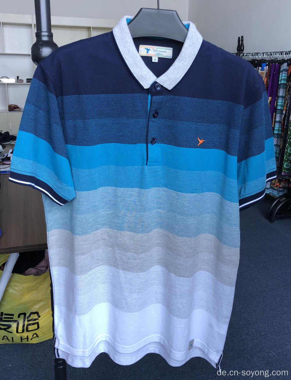 Herrengarn gefärbte Jacquard Pique Polo Shirts