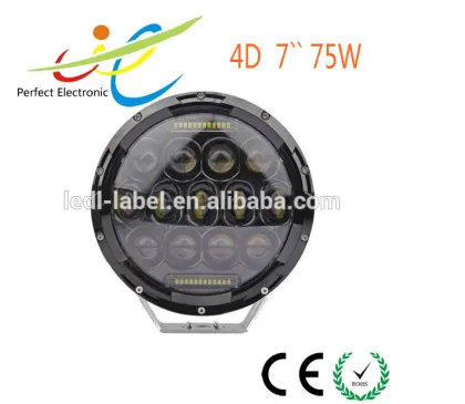 Hot sale Jeep wrangler accessories 7" 75W LED headlight Jeep Wrangler