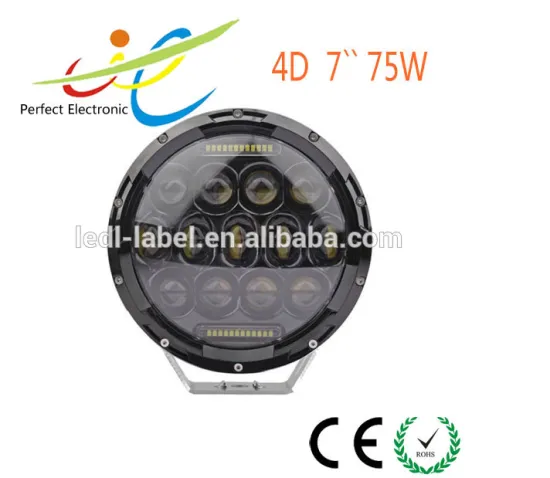 Hi/low Beam 75w 7 Inch Round Led Headlight For Jeep Wrangler Led Driving Light