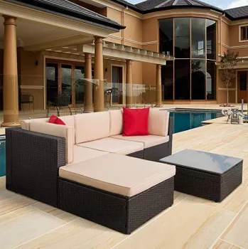 Modern Rattan Outdoor Furniture: 3-Piece Seater Garden Sofa by Manufacturers