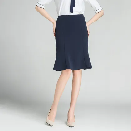new  solid color professional skirt