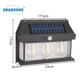 Solar LED Outdoor Security Light Manufacturers: 3 LED Retro Aluminum Street Lamp with Motion Sensor