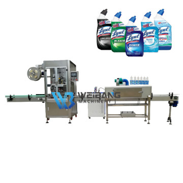 China Factory Automatic Liquid Round Flat Bottle Shrink Sleeve Labeling Machine