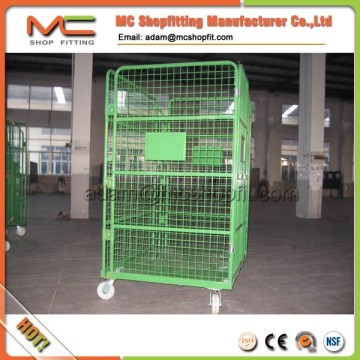 Supermarket cargo transport security roll container wire roll cage