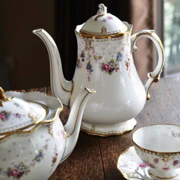 Luxury Porcelain Set Featuring Golden Accents