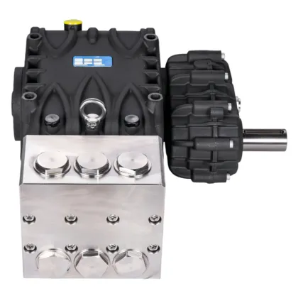 Large flow intensifier pump for waterjet cutting