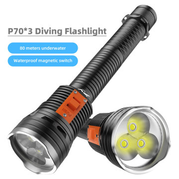 Lanterna de mergulho IPX8 de mergulho IPX8 de 100 metros - LENTRINIS DE LED PROFISSIONAL para mergulho e acampamento