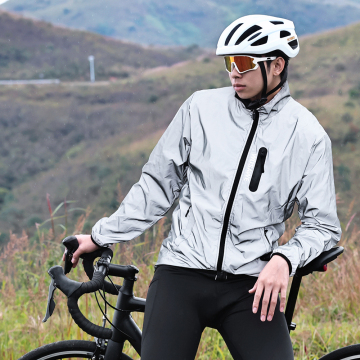 WOSAWE Hi Vis Silver Reflective Cycling Jacket