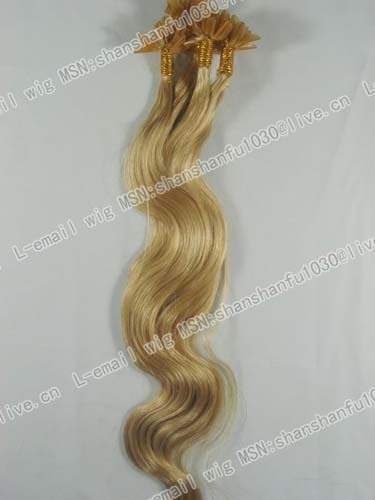 100 S 20" Nail TIP HUMAN HAIR EXTENSIONS 22 golden blonde,50g HA26