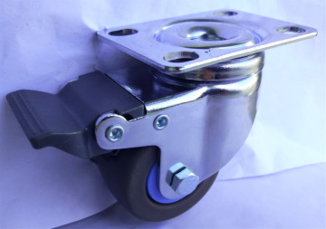 50mm double brake silent TPR caster wheels