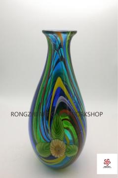 Beautiful Vintage Colorful Glass Vase