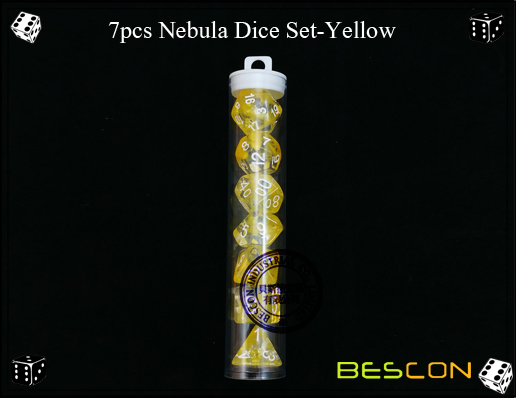7pcs Nebula Dice Set-Yellow-2 7pcs Nebula Dice Set-Yellow-2