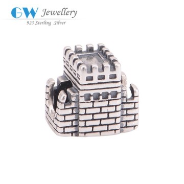 Vintage Costume Jewellery 925 Silver Charm Bead Great Wall Charms