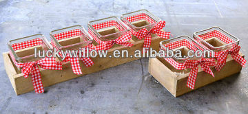 wood&glass garden decoration basket flowerpot 2013the latested product