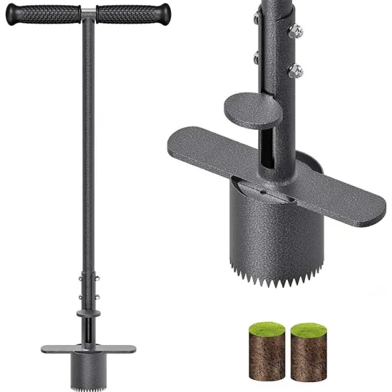 Professional Gardening Tool: The Heavy Duty Grass Plugger with Dual Pedals for Efficient Bulb Planting